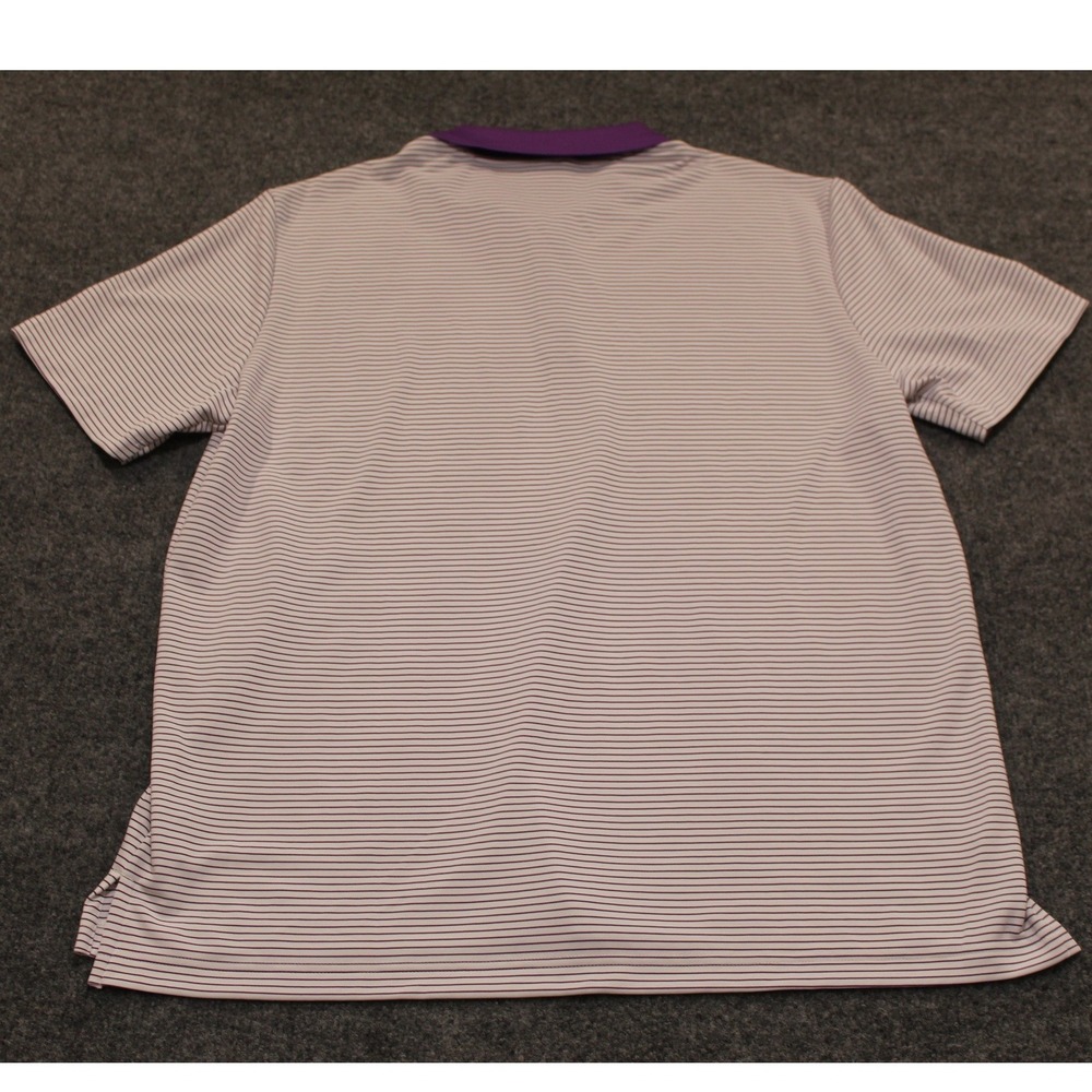 Adidas Mens XL Striped Golf Polo Shirt White Purple FVJY95S Short Sleeve - Picture 8 of 8